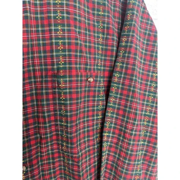 Vintage Casbah Button Up Shirt Long Sleeve Mens XL Red Green Plaid Rare - Picture 4 of 8